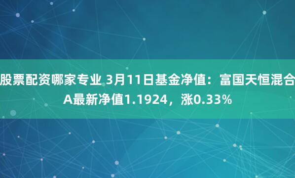 股票配资哪家专业 3月11日基金净值：富国天恒混合A最新净值1.1924，涨0.33%