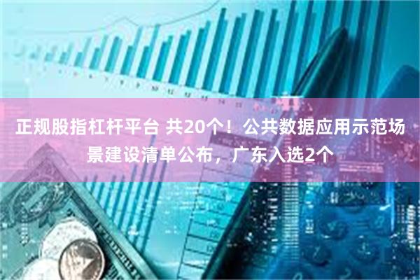 正规股指杠杆平台 共20个！公共数据应用示范场景建设清单公布，广东入选2个