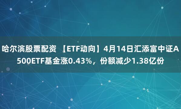 哈尔滨股票配资 【ETF动向】4月14日汇添富中证A500ETF基金涨0.43%，份额减少1.38亿份