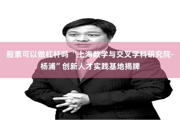 股票可以做杠杆吗 “上海数学与交叉学科研究院-杨浦”创新人才实践基地揭牌