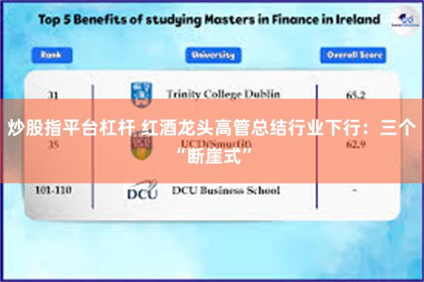 炒股指平台杠杆 红酒龙头高管总结行业下行：三个“断崖式”